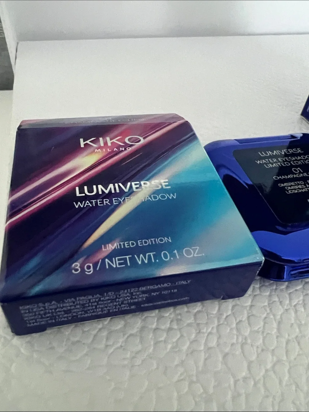 Kiko Lumiverse Limited Edition duo eyeshadow and lipbalm.